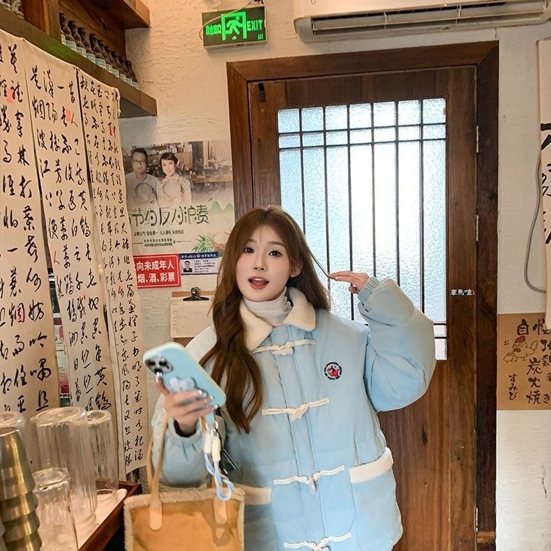 外贸棉服女2025新款小个子棉衣灯芯绒宽松牛角学生冬季加厚外套潮|undefined