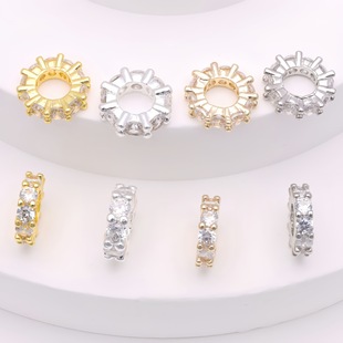 ��ɫ18K����΢��ʯ�Ȧ��߅��׸����Ƭdiy�ִ�܇݆�鴮�����