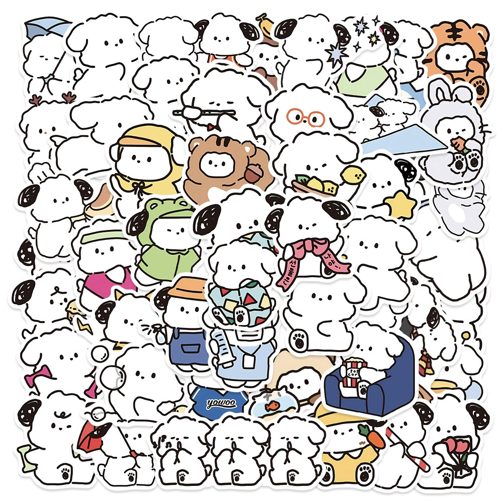 50 корейских милых исцеляющих щенков наклейки рука счет планшет чехол для телефона чехол на колесиках водонепроницаемый клейкий стикер
