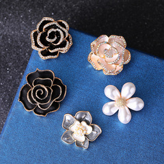 廠家批發氣質時尚山茶花胸針高檔玫瑰花別針女小香風創意西裝配飾