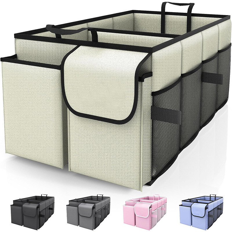 Large-Capacity Foldable Car Trunk Storage Box, Car Storage Box, Storage Container for In-Car Supplies, Trunk Storage
