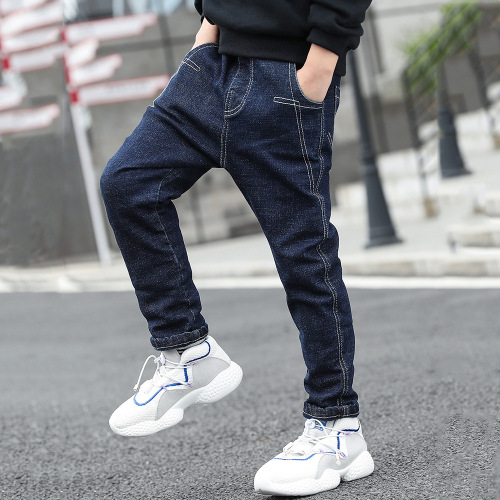 Boy's Jeans Spring and Autumn Children's Pants Kids' Outfits Big Kids Autumn Pants Boy's Spring Outfits Straight Leg Casual Streetwear Brand