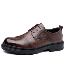 6097男鞋工装休闲鞋大头皮鞋春牛皮面正装商务户外英伦绅士布洛克