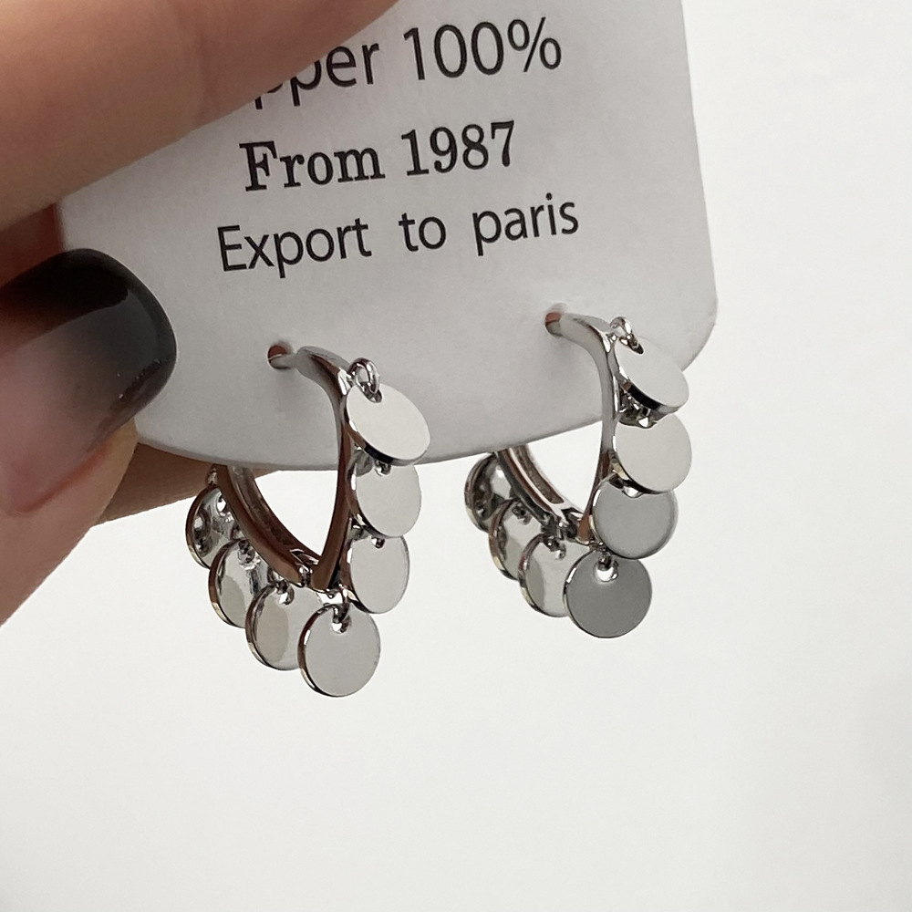 Round Brand Pendant Earrings, Simple New Trendy Earrings, Feminine Niche Design, High-End Smart Earrings