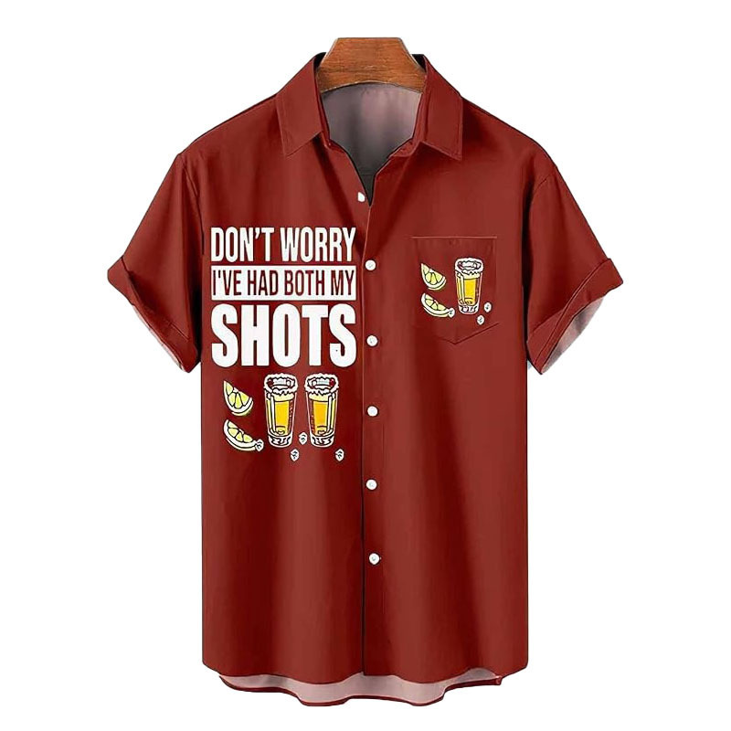 Comercio exterior europeo y americano transfronterizo nuevo estilo camisa de talla grande para hombres impresión digital 3D moda casual bolsillo de manga corta para hombres