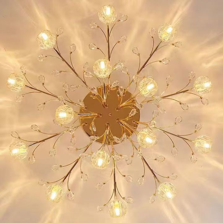 New Crystal Living Room Lamp Ceiling Lamp Modern Simple American Room Bedroom Dining Room Lamp Whole House Lighting Package