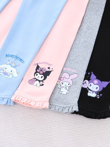 Children's Cotton Elastic Leggings 2024 Autumn/Winter Cartoon Fleece Lined Warm Outerwear Trendy Baby Pants