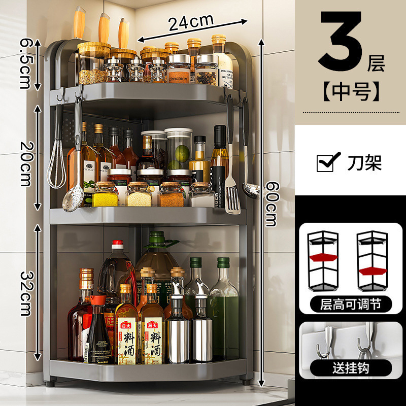 cocina condimento estante conjunto esquina de la mesa triángulo colgante esquina colgante esquina de la pared colgante esquina almacenamiento condimento estante