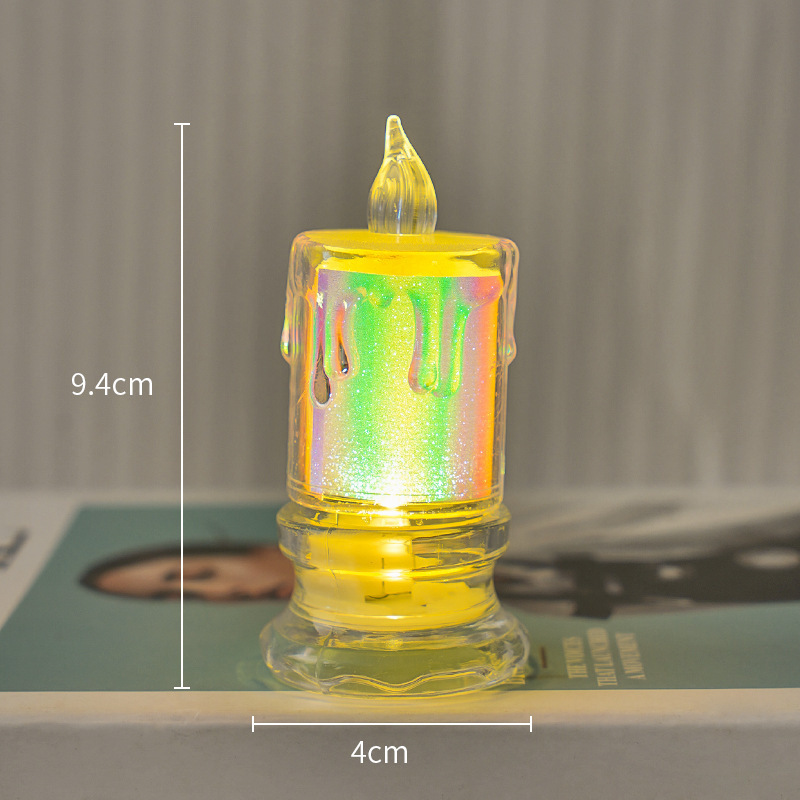 Vela Electrónica LED de Cristal Plástico para Navidad y Fiestas