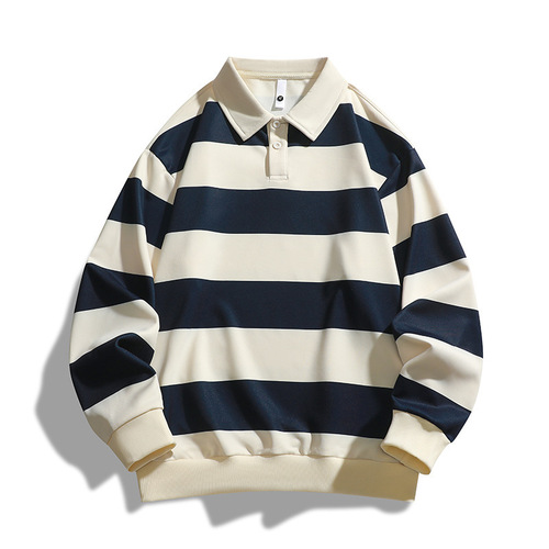 Spring and Autumn New Independent Station Trendy Loose Streetwear Plaid Hong Kong Style Double Pearl Ground Sweatshirt for Men and Women