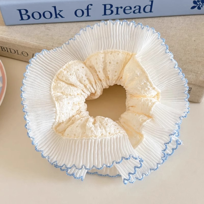 Cuerda para el cabello de intestino grueso azul para niños Cuerda para el cabello de encaje dulce para niñas