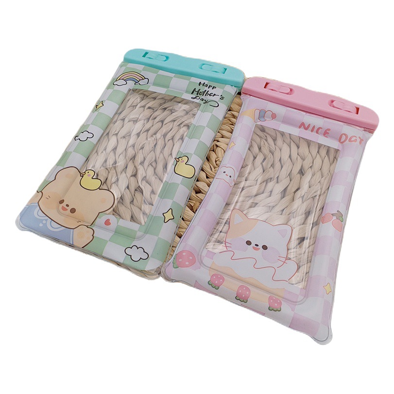 168,27 buena calidad airbag impermeable bolsa de dibujos animados teléfono móvil deriva natación cubierta protectora cubierta impermeable pantalla táctil flotante