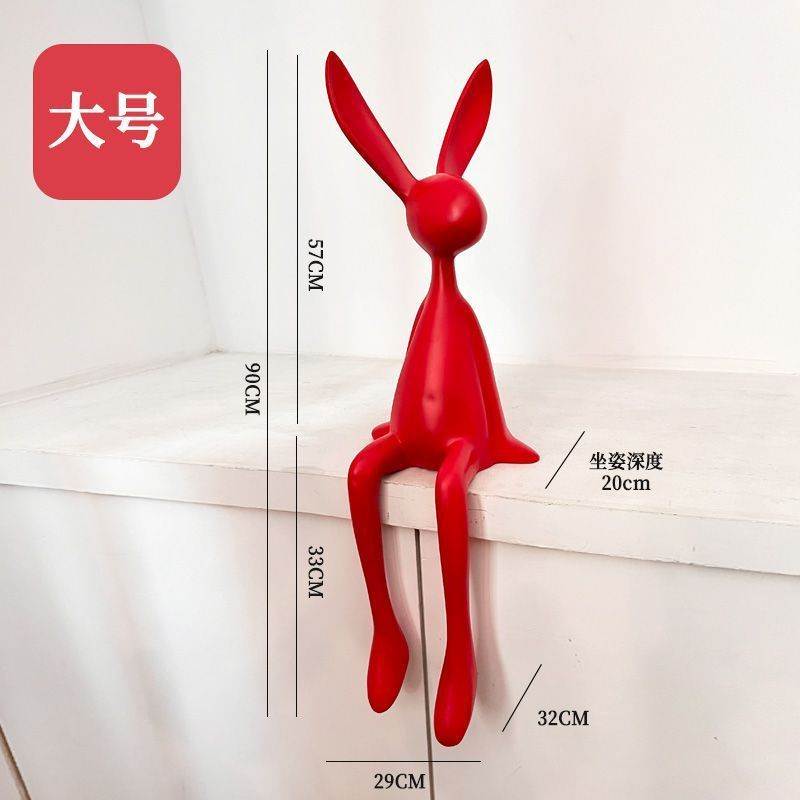 インターネット有名人の漫画の耳座っているウサギの装飾品モダンなモデルルームのリビングルームの玄関テレビキャビネットの家具|undefined