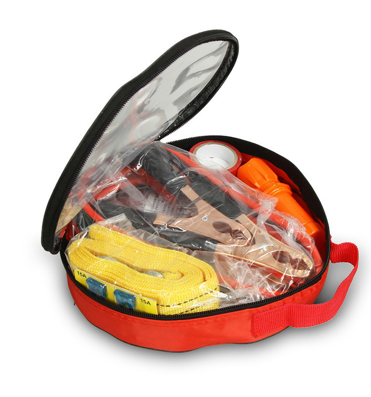 Car Emergency Kit, Small Portable Car Emergency Rescue Tool, Round Bag, Car Fire Extinguisher, Multi-Functional First Aid Kit