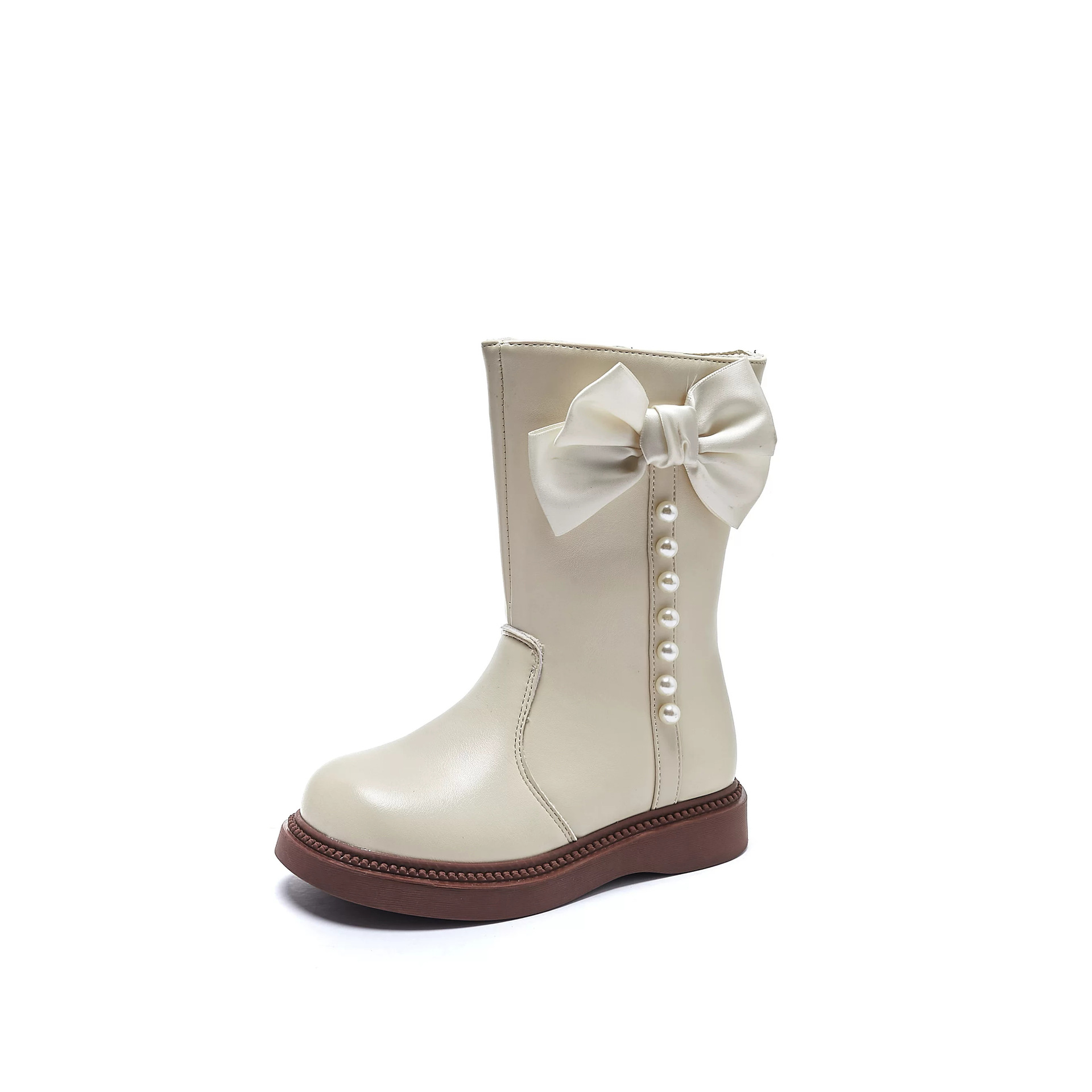 Girls' Martin Boots 2026 Autumn and Winter New Style Little Girl's Ruffled Edge Princess Short Boots Korean Style Fleece-Lined Warm Cotton Boots