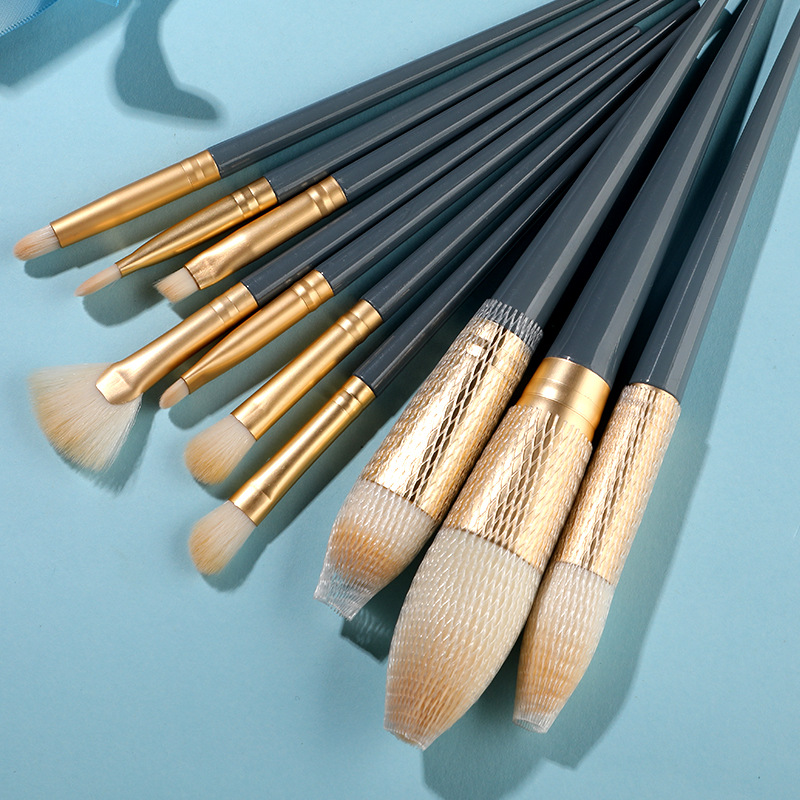 Lanqiao 10-piece makeup brush set for beginners, complete set of soft-bristled eye shadow brush, blush brush, foundation brush, beauty tools