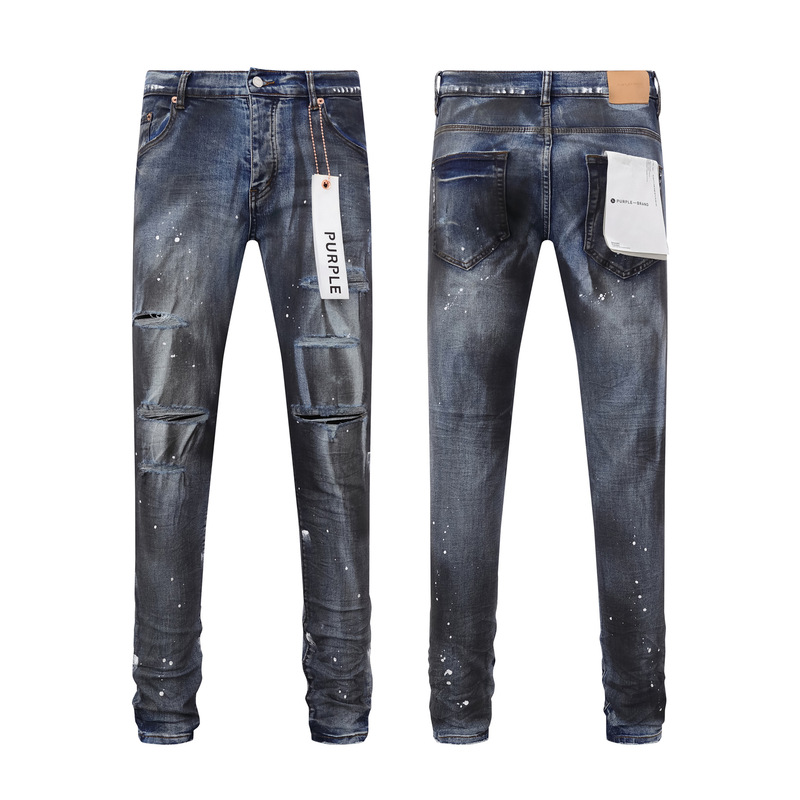 PURPLE BRAND JEANS美潮高街男士休闲破洞设计款修身显瘦牛仔长裤|undefined