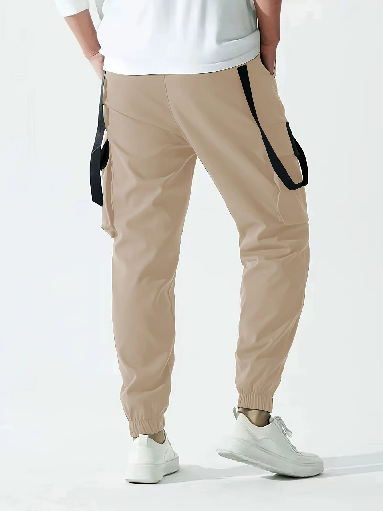 Men's Casual Ribbon Overalls Pants – Drawstring Waist, Loose Fit, Comfortable & Stylish Trousers For Everyday Wear_viptrois.com