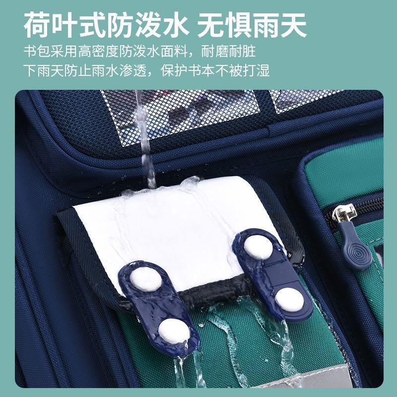 Mochila escolar Nezha para estudiantes de primaria, mochila protectora de columna para niños de 1.º a 6.º grado, mochila de gran capacidad, que reduce la carga e impermeable