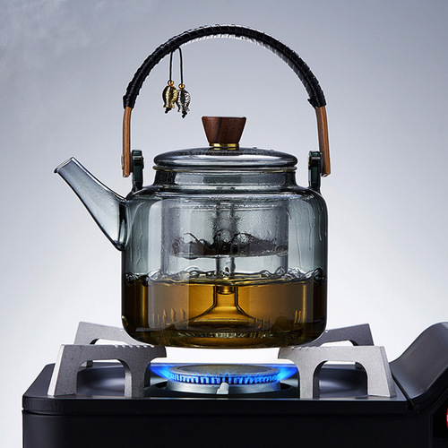 High borosilicate glass teapot Pisces lifting beam household open fire electric ceramic stove kettle steaming tea set tea set