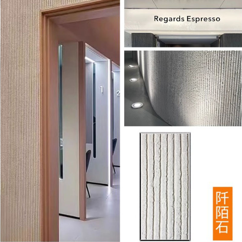 Tire de travertino blanco romano suave, porcelana suave, piedra blanda flexible, piedra de estrella y luna, piedra colateral, piedra en arrozal, patrón de tela, panel decorativo de piedra blanda