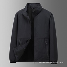跨境外贸春秋季新款男士夹克立领运动速干户外防风透气抗皱舒适网