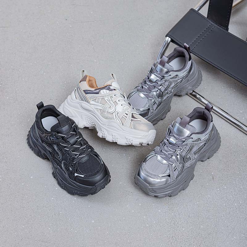 8903 Internet Celebrity Small-Sized Thick-Soled Dad Shoes for Women, 2026 Spring New Popular Breathable Casual Sports Mesh Shoes
