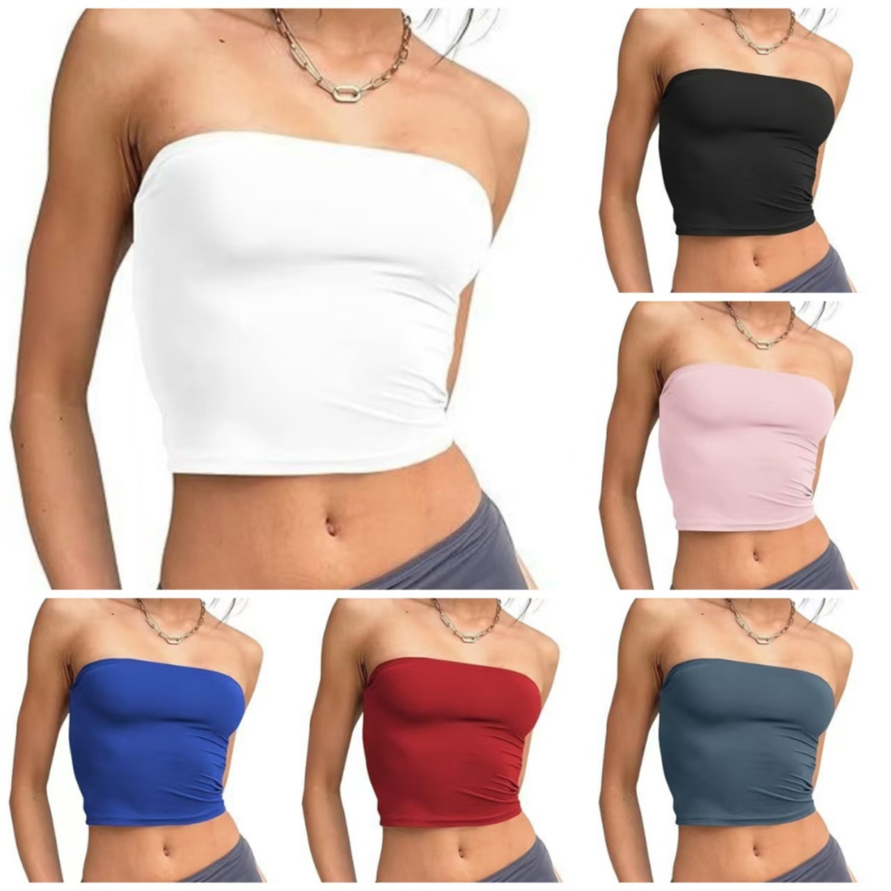 速卖通欧美外贸抹胸女内搭纯欲上衣夏季外穿套头小背心修身型女装