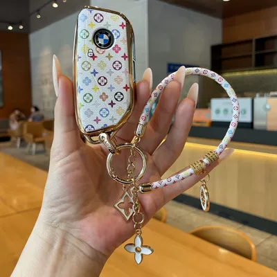 Car key bag, Key Cover X1/X2/X3 Series 330Li - style-fkey-fob-hand-painted-four-leaf-clover-lanyard