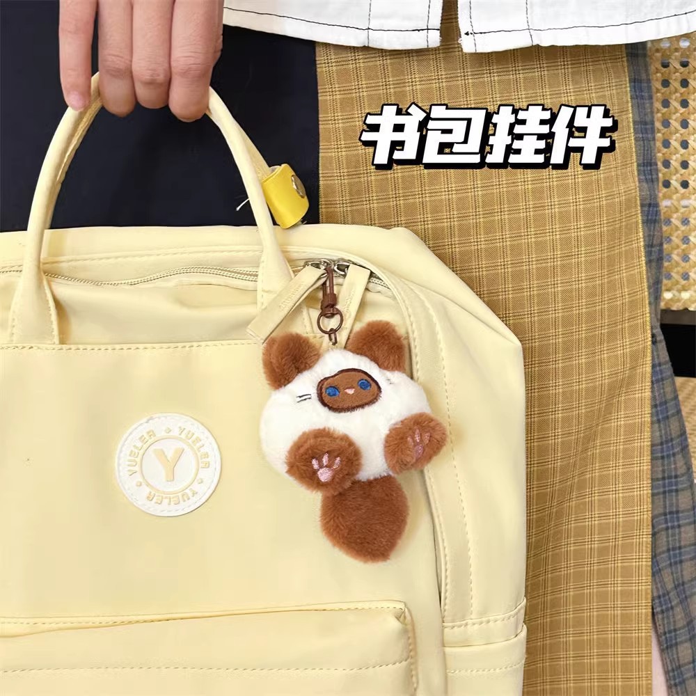 Cute felino muñeca colgante mochila muñeca colgante pareja llaveros