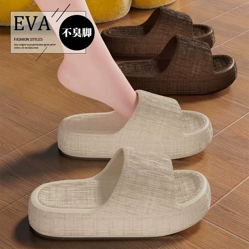 Холодные тапочки с толстой подошвой Леди 2025 Новый Four Seasons Крытая ванная комната для купания Нескользящие и бесшумные eva прохладный человек