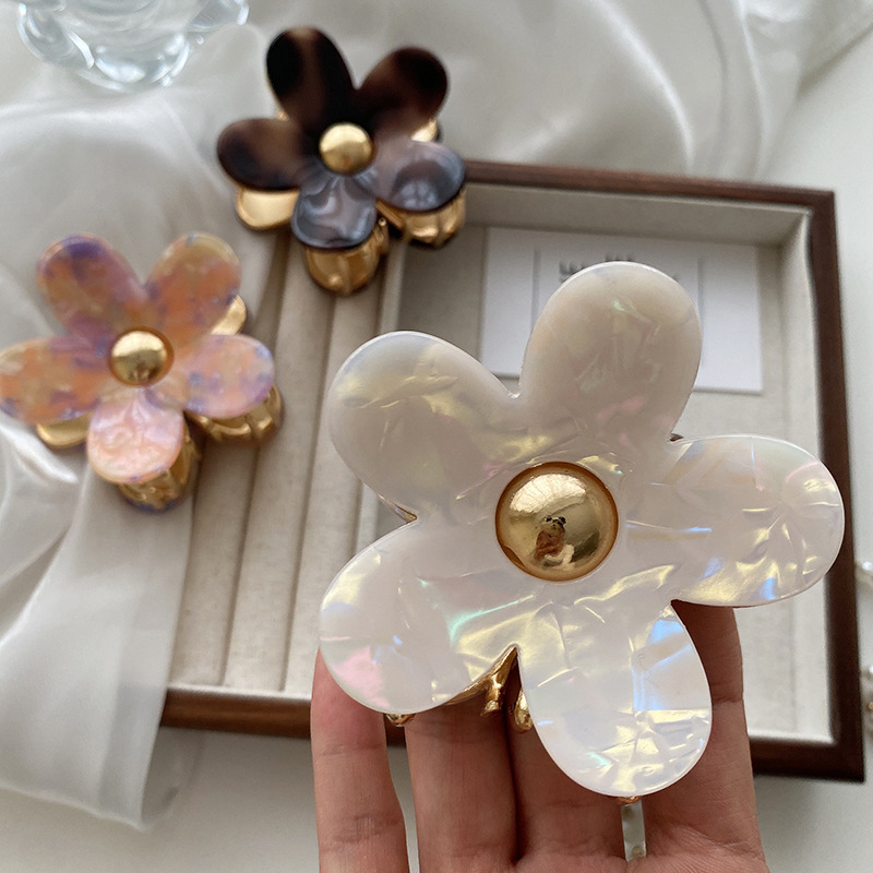 64g Weight Hair Clip Hair Accessories Type Simple Style Classic Style Women's Plumeria Acetic Acid Sheets Hair Clip