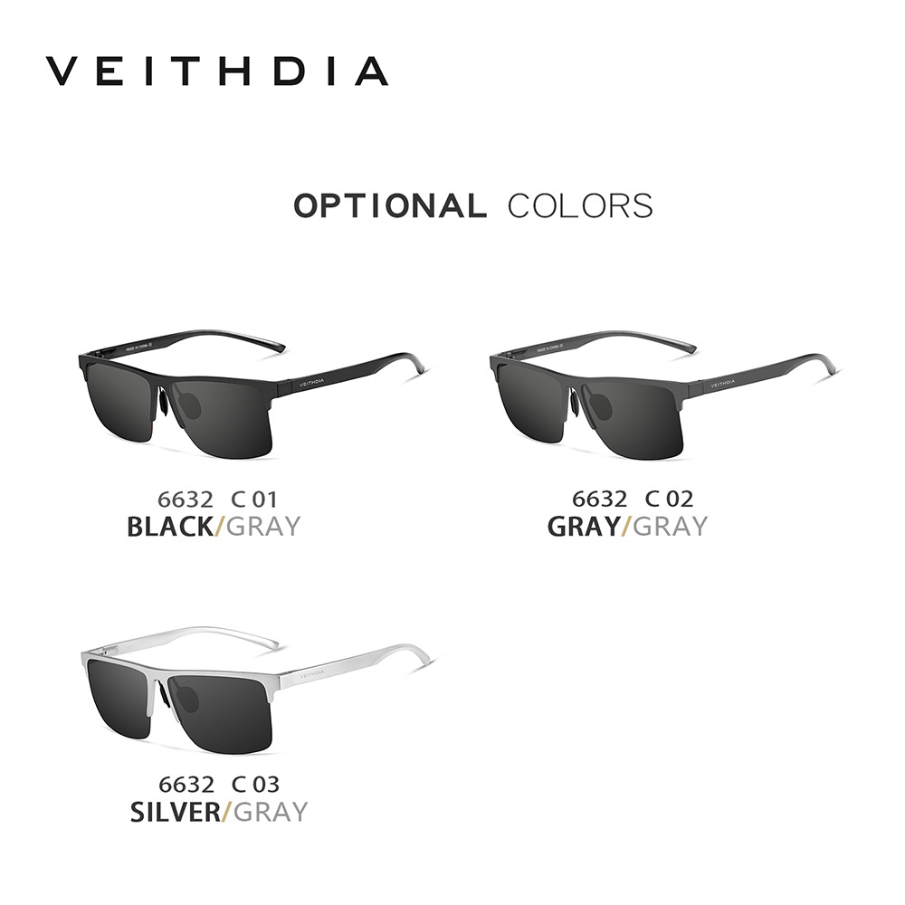 Gafas de sol cuadradas para hombres, gafas de sol, polarizador de aluminio y magnesio, pesca, conducción, espejo del conductor, espejo de conducción, venta al por mayor 6632