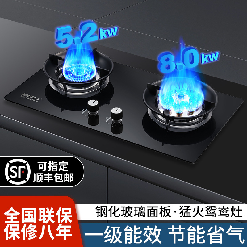 ガスコンロ家庭用猛ストーブ台嵌め込み両用アヒル双かまど知能消火保護かまどガスコンロ卸売り|undefined