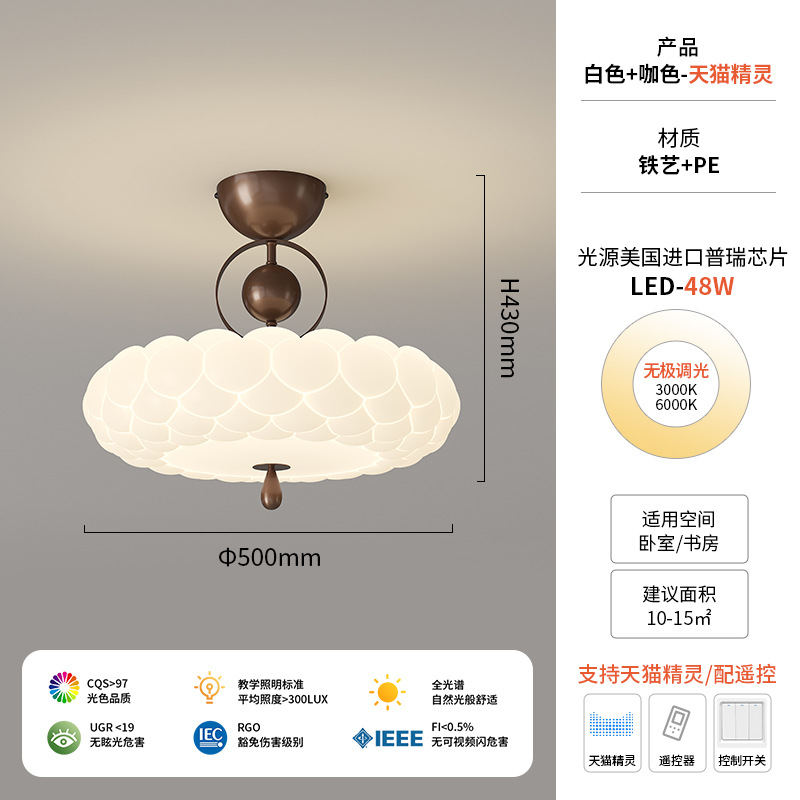 Diga lámpara de techo de dormitorio francés estudio de dormitorio de crema medieval diseño de lámpara de mariposa simple protección ocular de espectro completo