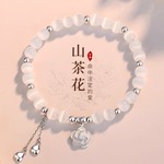 法国Drame山茶花猫眼石纯银手链新款小清新水晶手串生日礼物女友