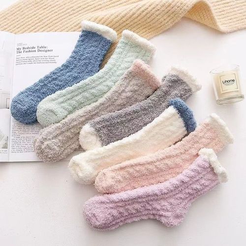 Coral velvet thickened socks women's winter home socks plush thickened postpartum towel socks confinement socks autumn and winter sleep socks
