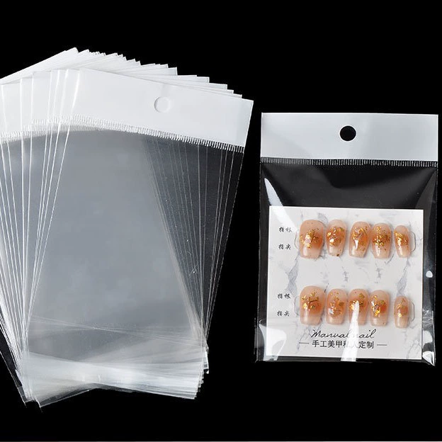 Упаковка пластиковая упаковка для карт маникюрные инструменты маленький липкий пакет подвесной пакет с застежкой-молнией носимый прозрачный дисплей для ногтей