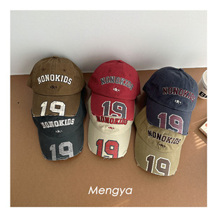 Children's American Retro Peaked Cap Baby Spring and Summer Digital Hip-Hop Baseball Cap Boys and Girls Sun Protection Hat