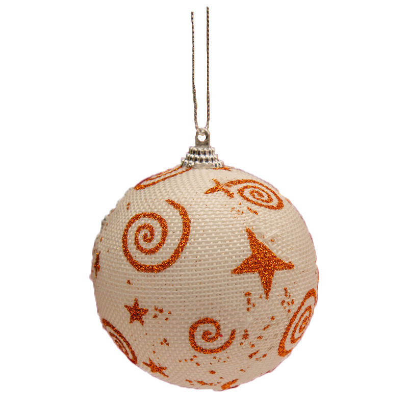 En stock nuevos suministros de decoración de Navidad 8CM6 espuma de impresión de tela Bola de Navidad árbol de Navidad colgante