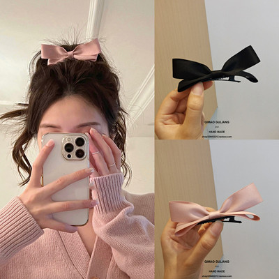Sweet lovely bow three-dimensional Hairpin Hearts Pink Bangs Flaxen Hair Top clamp Card issuance Small ears Headdress