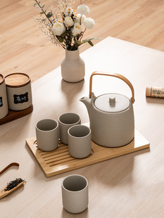 Retro Stoneware Teapot Housewarming Tea Set Japanese Ceramic Teapot Home Hospitality Cold Water Cup Water Set