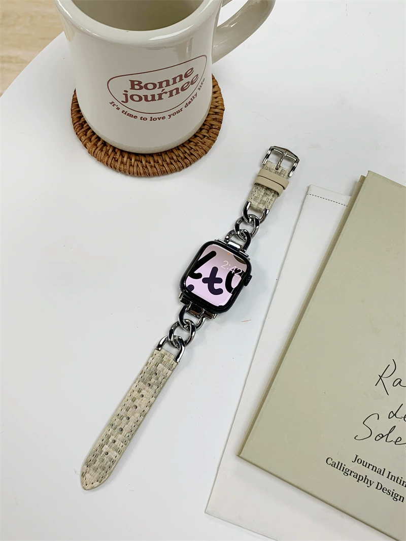 Яблоко, кожаный ремешок для часов, для импорта, стиль Chanel