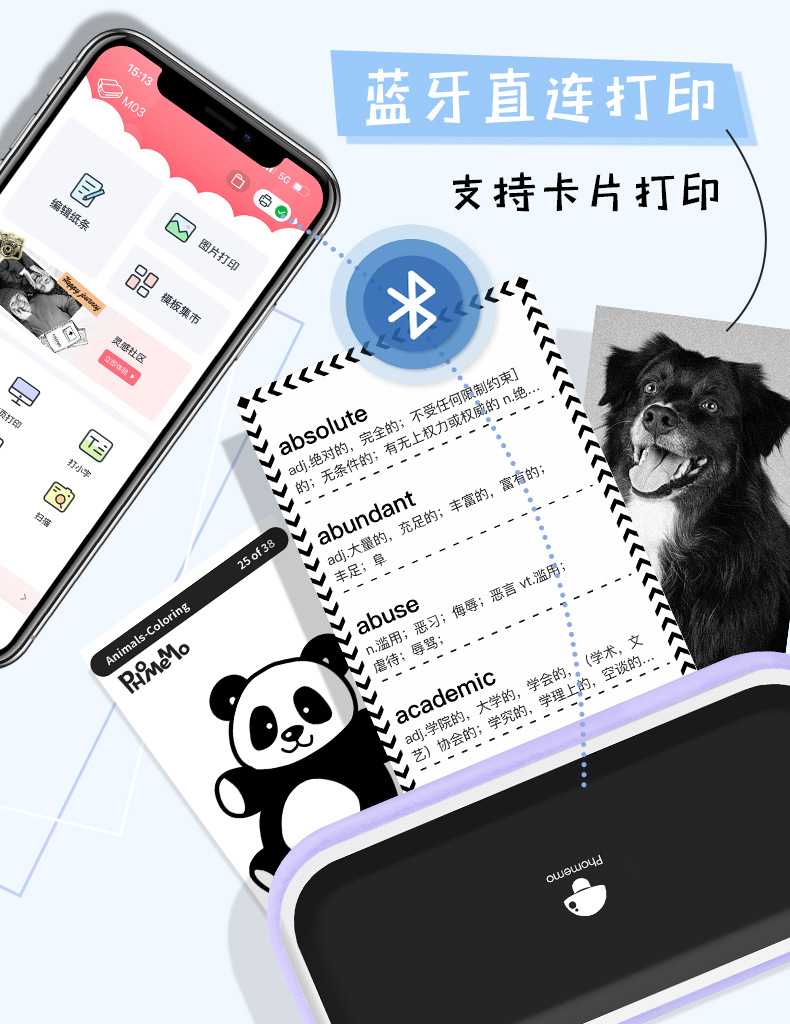 Phomemo M03 Overseas High-Definition Wide Format Error Printer Small Home Use Student Bluetooth Thermal Printer