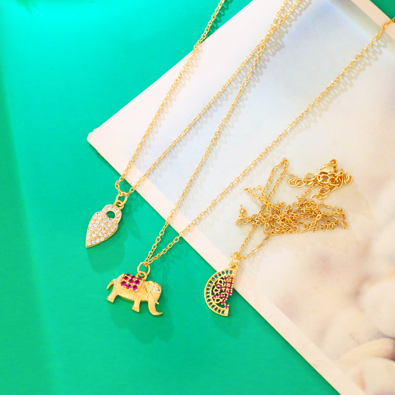 fruit elephant lock hats fashion clavicle chain necklace wholesale jewelry Nihaojewelry