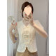 New Chinese-style Collar Embroidered Shirt Women's Summer 2025 New Waist Slimming Short Top National Style Short-sleeved Shirt