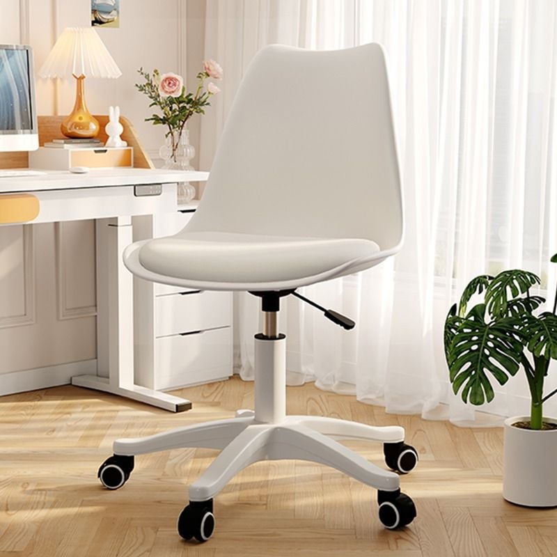Computer chair, comfortable for home use, suitable for long periods of sitting, with a backrest, ideal for girls' bedrooms, student dormitories, and desks; adjustable height and swivel function