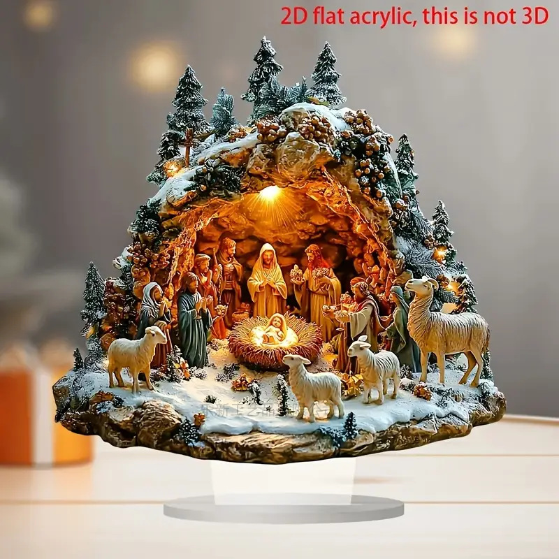 Decoraciones acrílicas estilo navideño estilo navideño ajuste navideño decoración navideña