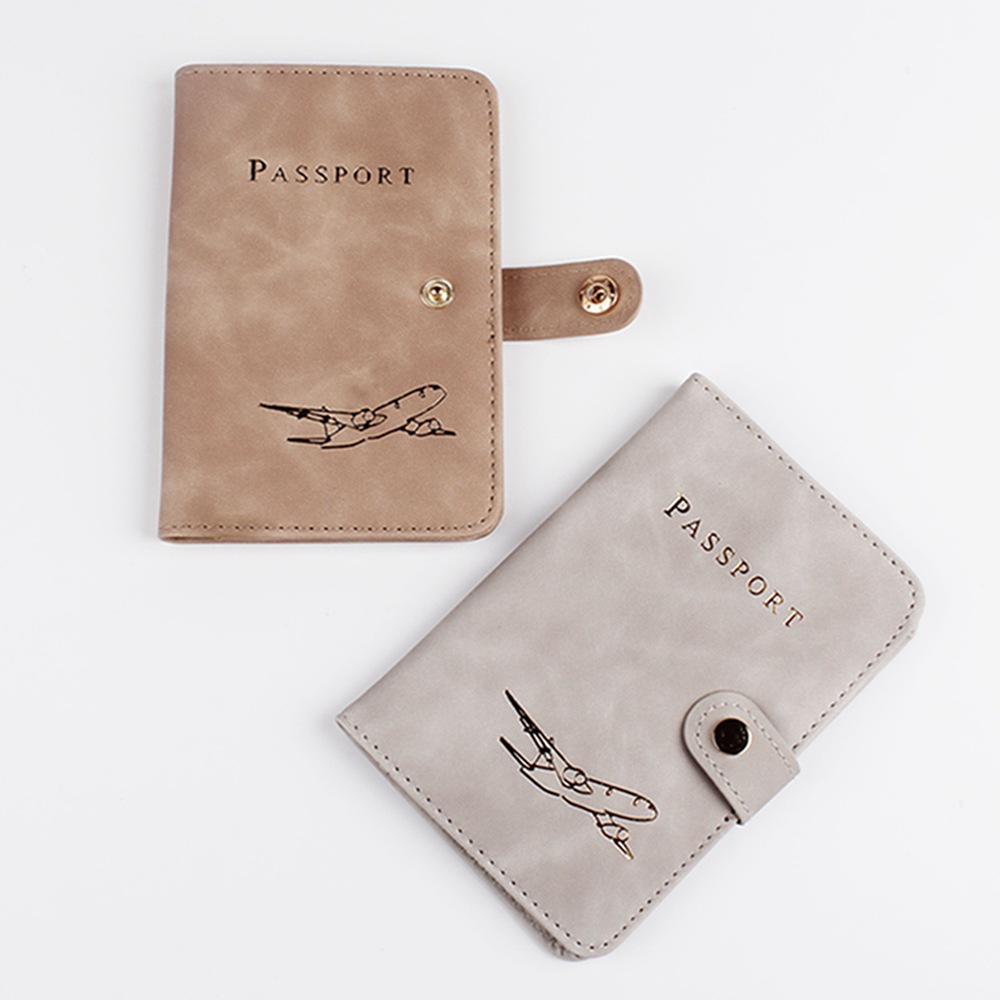Titular de pasaporte de cuero simple bolsa de pasaporte cubierta protectora de pasaporte bolsa de identificación multifunción viaje al extranjero Certificado de boleto aéreo protección