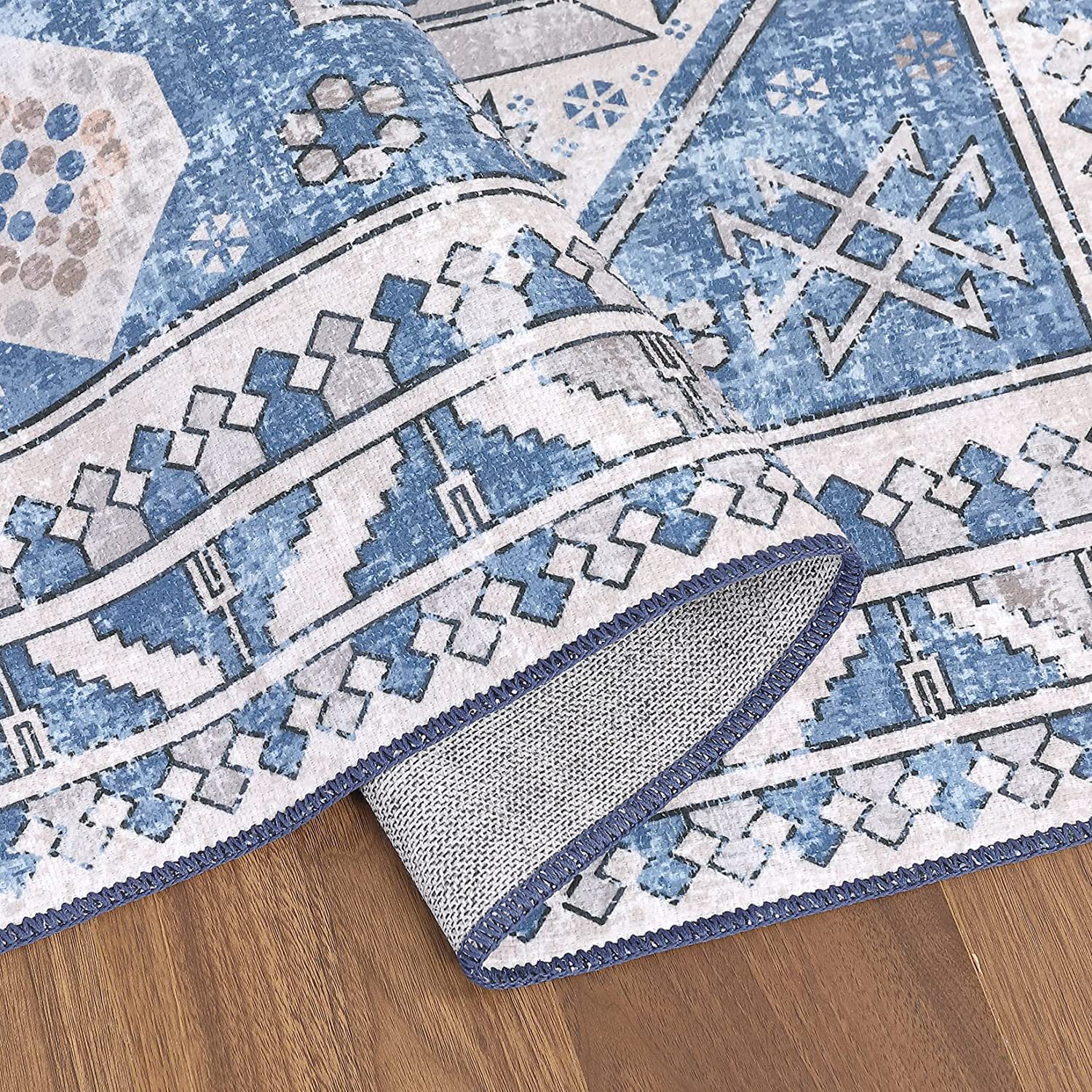 Transfronterizo de estilo bohemio marroquí lavable alfombra máquina lavable patrón tribal alfombra plegable